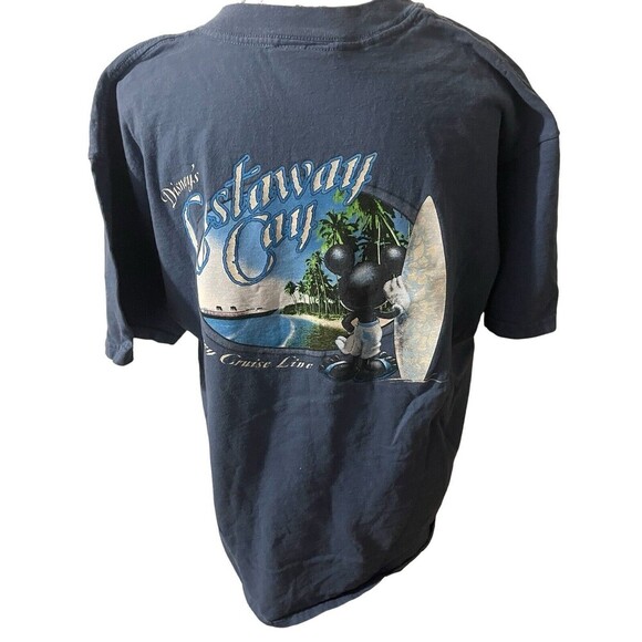 Vintage Disney Shirt Mens Large Blue Cruise Line Castaway Cay Mickey Graphic - Picture 9 of 16